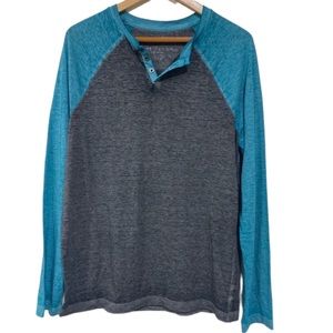 Helix Instinct Is a Virtue Burnout Grey/Blue Long Sleeve Size L